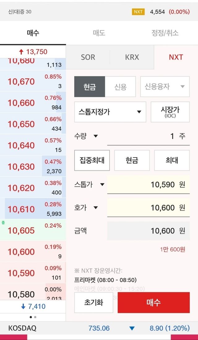 스톱지정가 주문