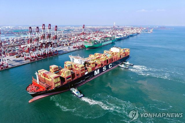 중국 산둥성 칭다오 항구