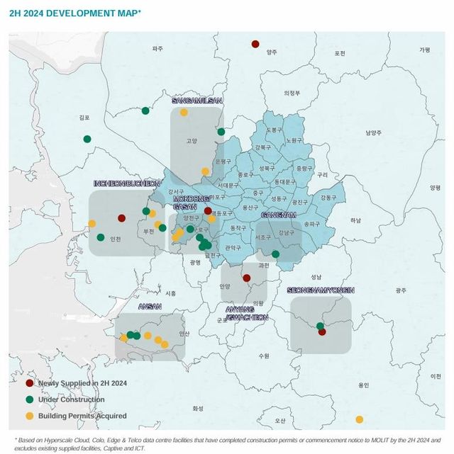 2024년 하반기 수도권 데이터센터 개발 지도