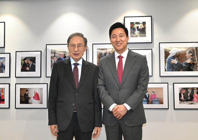 4일 이명박 전 대통령 예방한 오세훈 서울시장