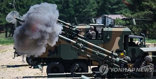 육군 50사단 차륜형자주포 훈련