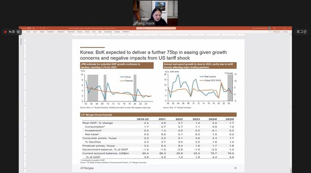 JP모건 "한국은행, 기준금리 0.75%p 추가 인하 전망"