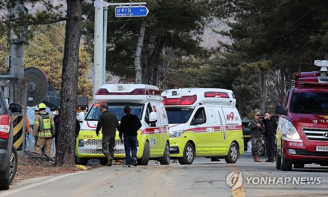 포탄 낙하 사고, 대기 중인 구급차