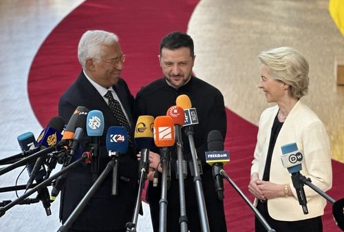 EU 특별정상회의 참석한 젤렌스키