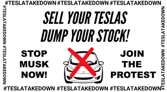 미국 '액션 네트워크'(Action Network) 홈페이지에 게시된 테슬라 반대운동 이미지