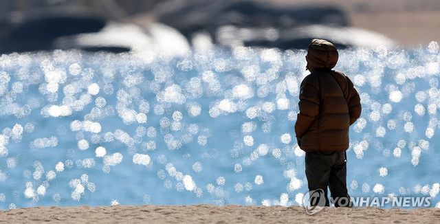 강릉 바닷가에 찾아온 봄 기운