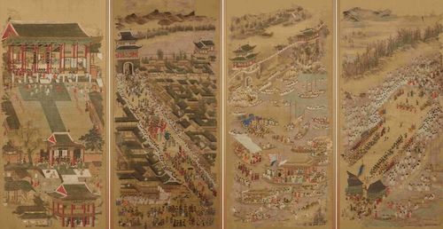 '평안감사도과급제자환영도' 병풍 일부분 