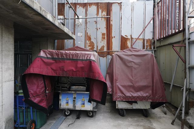 거리가게 마차 보관 모습