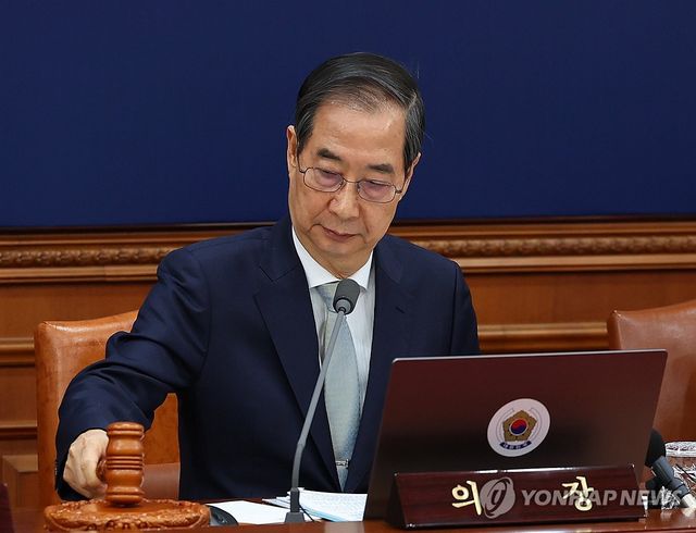 한덕수 권한대행 국무회의 개회