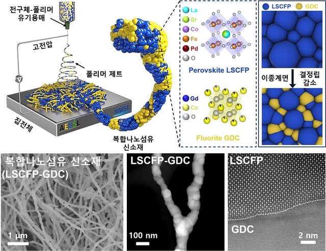 복합 나노섬유 전극 모식도 