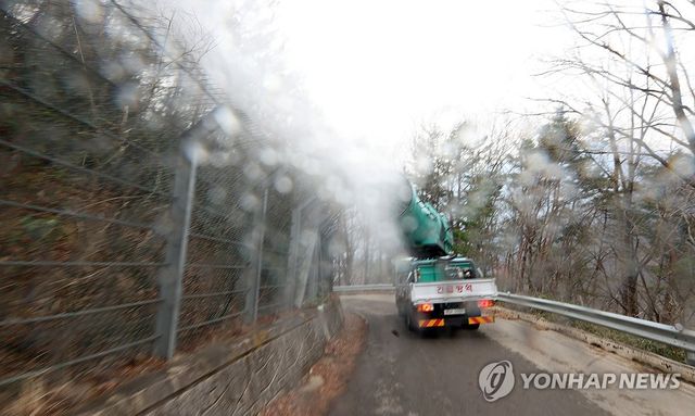 구제역 소독차, 산불 진화 투입