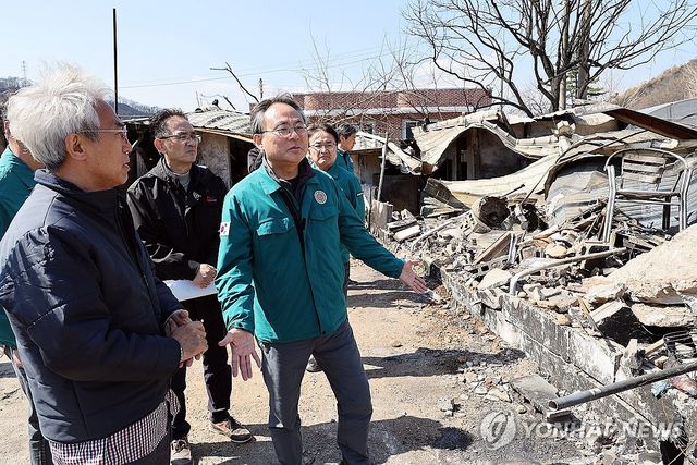 고기동 차관, 산불피해 마을 주택 현장점검