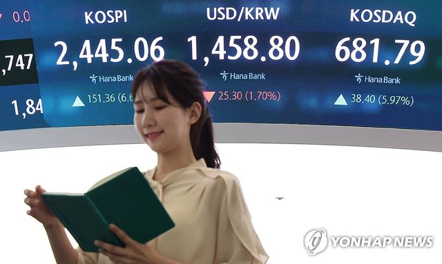 코스피·코스닥, 나란히 6％ 반등 마감