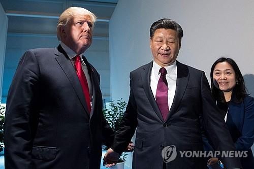 2017년 독일 G20 정상회의에서 트럼프 미국 대통령(왼쪽)과 시진핑 중국 국가주석