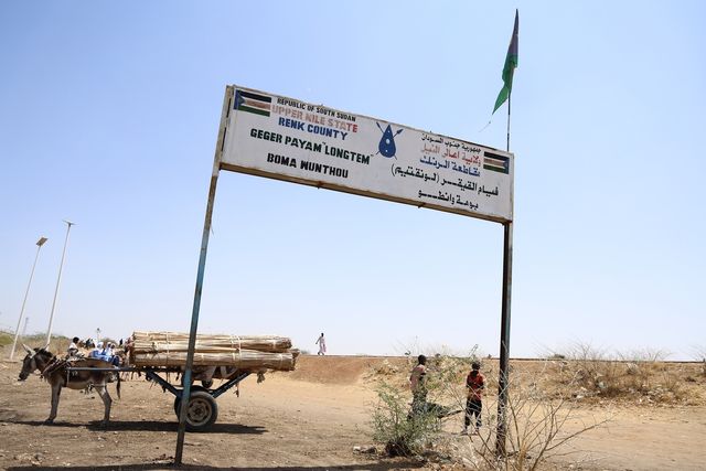 수단-남수단 경계 조다 국경검문소 모습