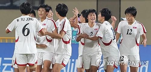 북한 여자축구대표팀 선수들