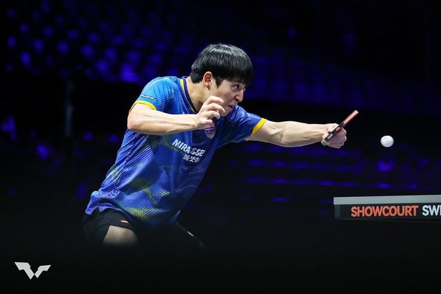 박강현의 남자단식 경기 장면