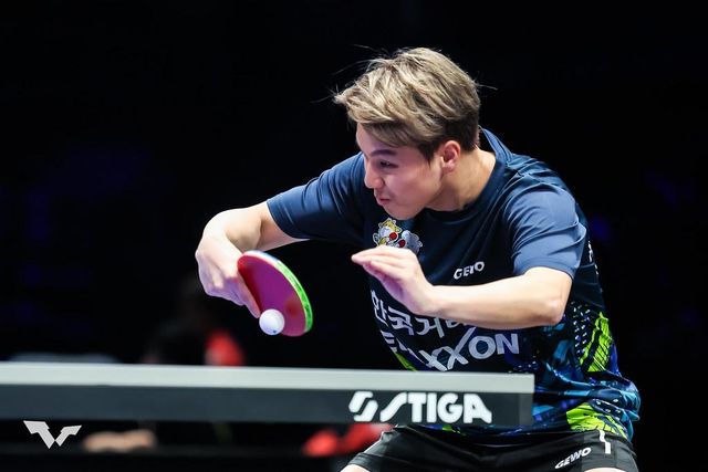 WTT 컨텐더 타이위안 남자단식 경기 중인 안재현