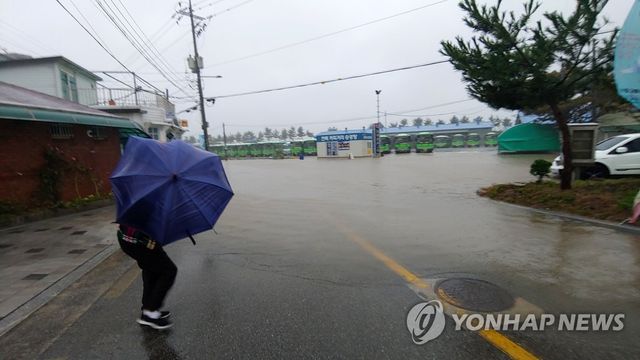 침수된 송정동 일원