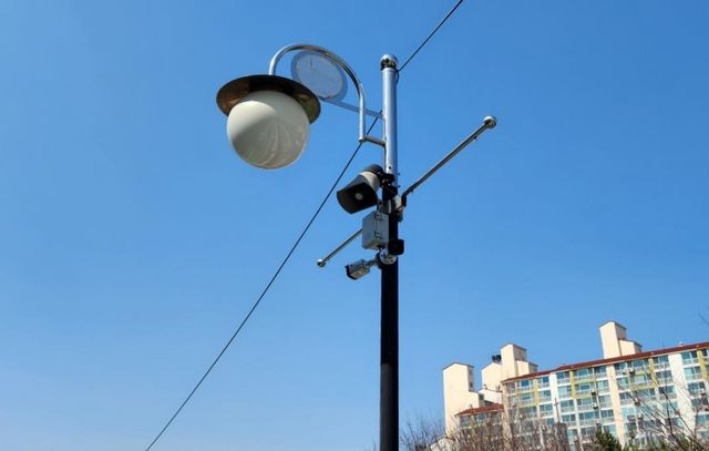 의정부종합운동장 조깅트랙에 설치된 CCTV