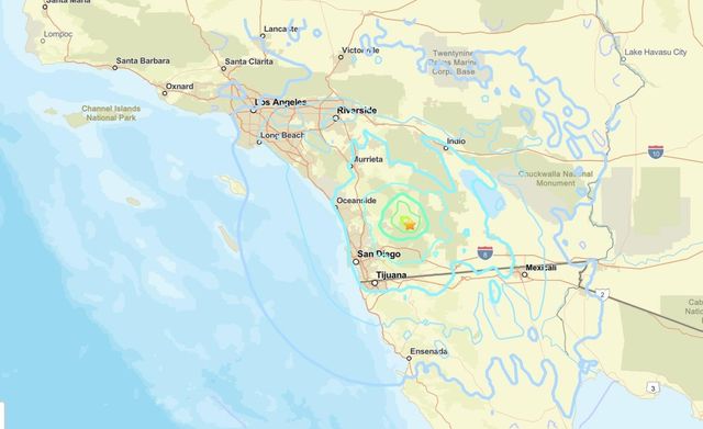 14일(현지시간) 미 캘리포니아 남부 샌디에이고서 발생한 지진