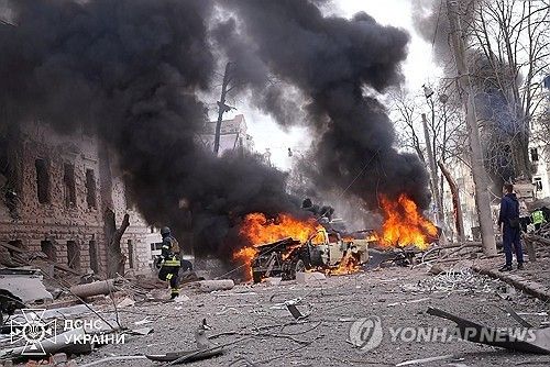 러시아 탄도미사일 공격 받은 우크라이나 수미