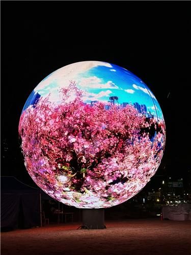 더 스피어, 콘텐츠(석촌호수 사계) 구현 모습