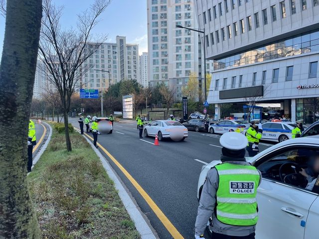 아침에 진행된 음주단속