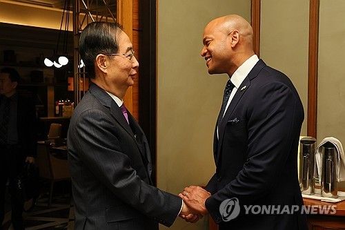 한덕수 권한대행 국무총리, 웨스 무어 미 메릴랜드 주지사 접견