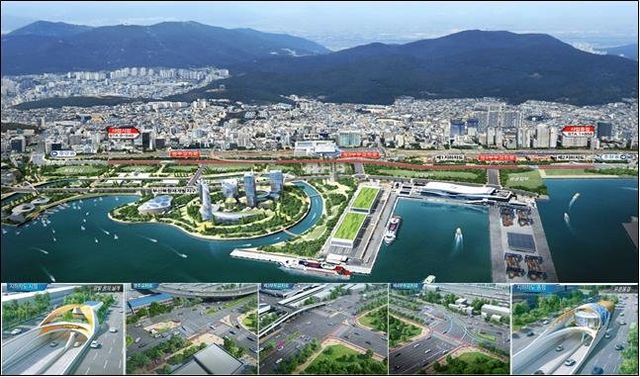 부산항 북항 재개발사업 지하차도 건설공사 조감도