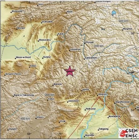 아프가니스탄서 규모 5.6 지진