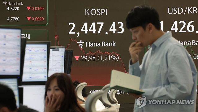 코스피ㆍ코스닥 하락 마감