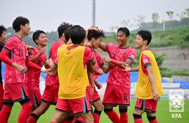 지난해 U-15 한중교류전 당시 한국 선수단의 모습.