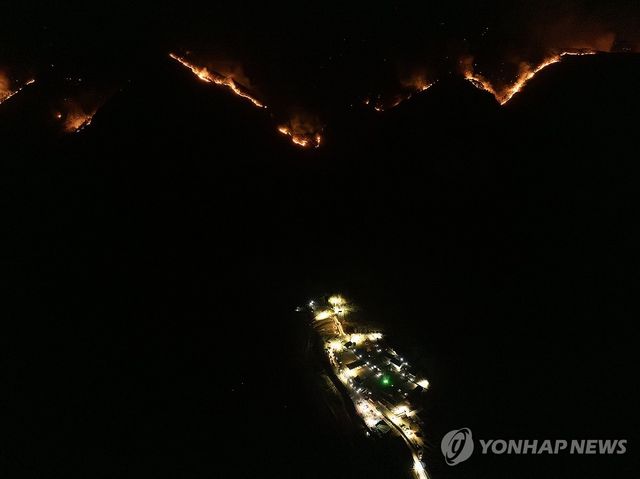 대전사 코 앞까지 다가온 산불