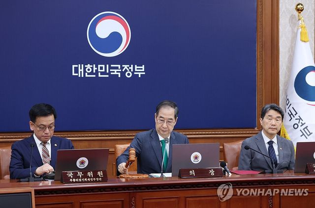 의사봉 두드리는 한덕수 권한대행