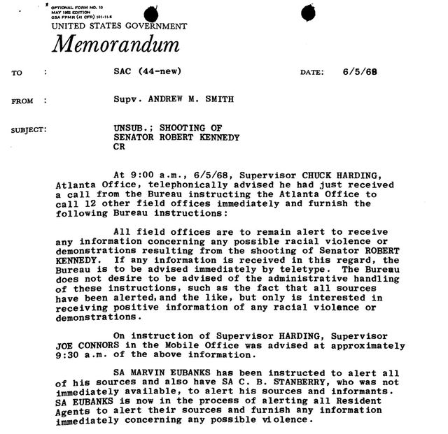 추가 공개된 RFK 암살 관련 문서