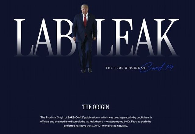 코로나19 바이러스 실험실 유출설을 소개한 백악관 홈페이지