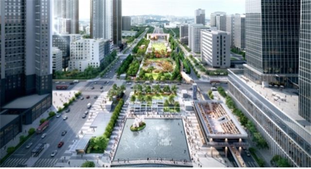 경부고속도로 지하화 구간 상부 공원 조감도