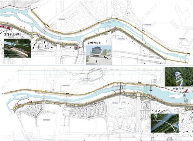 화성 동탄신도시 내 오산천 친수하천 조성 계획도