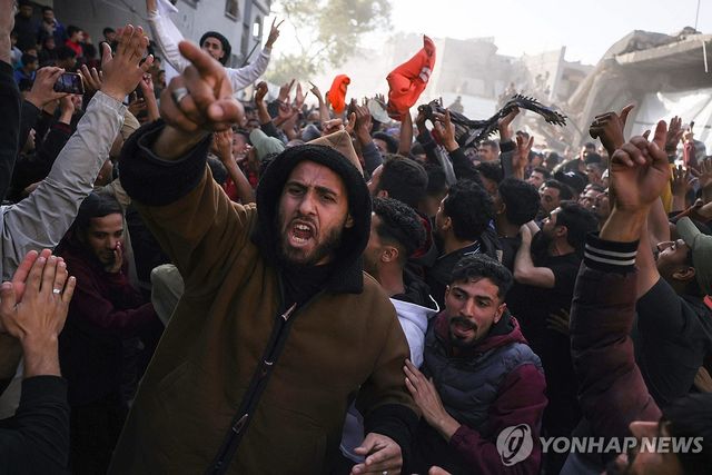 가자지구 내 하마스 퇴진 시의 [AFP 연합뉴스 자료사진. 재판매 및 DB 금지]