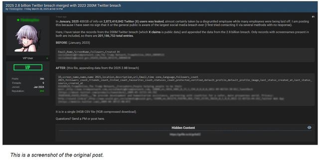 세이프티디텍티브스 사이트에 공유된 엑스 개인정보 유출 관련 게시글