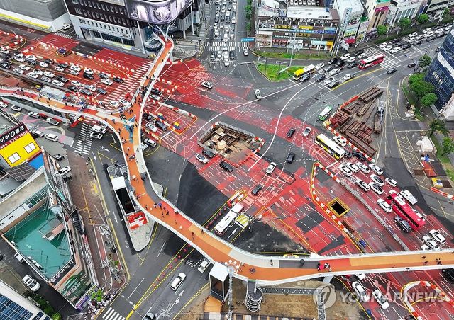 복잡한 광주도시철도 2호선 공사구간