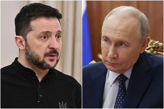 젤렌스키 우크라이나 대통령(왼쪽)-푸틴 러시아 대통령