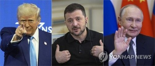 미국, 우크라이나, 러시아 정상