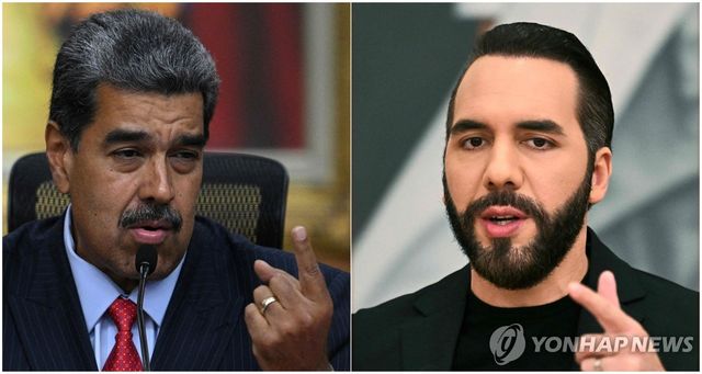 니콜라스 마두로 베네수엘라 대통령(좌)과 나이브 부켈레 엘살바도르 대통령(우)