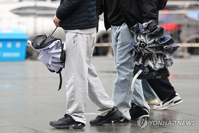 '우산 쓰긴 애매해'