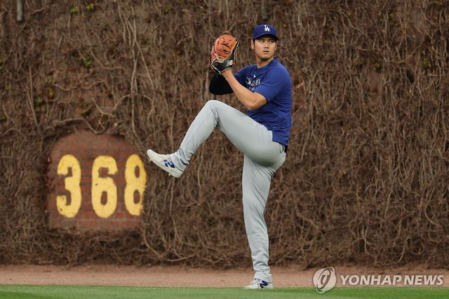 투구 훈련하는 오타니 쇼헤이