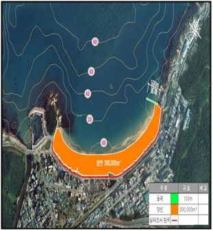송정해수욕장 연안정비사업 계획평면도