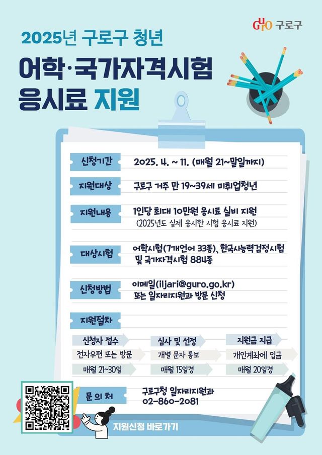 구로구 청년 어학·자격시험 응시료 지원사업