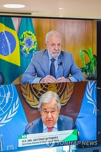 유엔 기후 정상회의 참석한 브라질 대통령(위)과 유엔총장